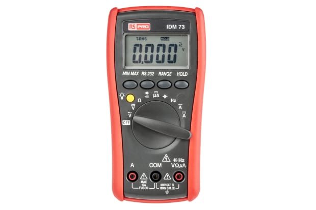 RS PRO IDM73 手持式数字万用表,真有效值,最大 10A 交流电,最大 10A 直流电,最大 750V 交流电