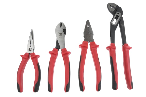 RS PRO 4-Piece Plier Set, 250 mm Overall