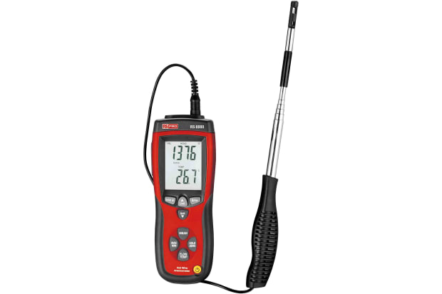 RS PRO DT-8880 风速计,最大 25 米/秒,可测量气流、风速和温度