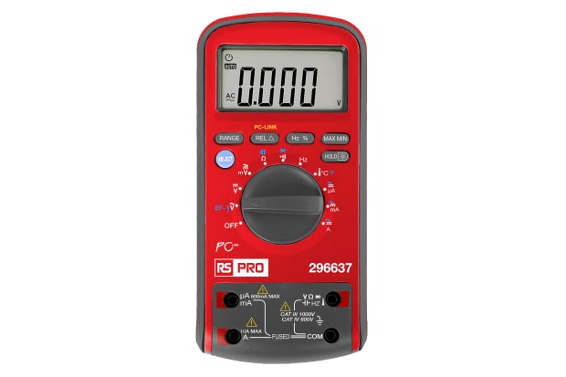 RS PRO 数字万用表,最大 10A 交流电,最大 10A 直流电,最大 1000V 交流电