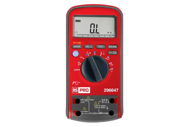 RS PRO 数字万用表,真有效值,最大 10A 交流电,最大 10A 直流电,最大 1000V 交流电