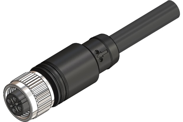 RS PRO Straight Female 4 way M12 to Actuator/Sensor Cable, 5m